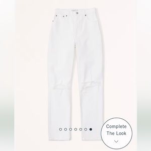 Abercrombie Curve Love Ultra High Rise 90s Straight Jean (white)